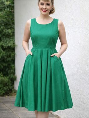 Vintage Vianla 50s style Rockabilly Swing Dress. Green 💚. Size XXL. EUC